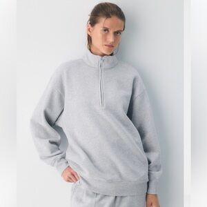 Aritzia Cozy Sweatfleece Boyfriend 1/2 Zip